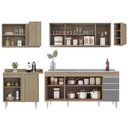 Ver imagem 6 de Armário de Cozinha Modulado de Canto Direito 5 Peças CP45 com Pia Inox Castanho/Cinza - Lumil Lumil