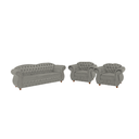 Ver imagem 1 de Um Sofá 3 Lugares + Duas Poltronas Chesterfield Merlo- Suede Cinza Camurça / decoração, sala, rec