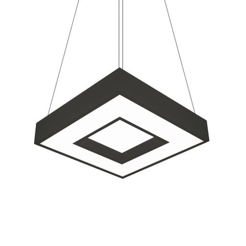 Lustre Pendente Newline New Chess 516 47cm Led Bivolt Preto 3000k Luz Amarela