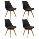 Ver imagem 1 de Conjunto 04 Cadeiras Eames Wood Leda Design - Preta Preta
