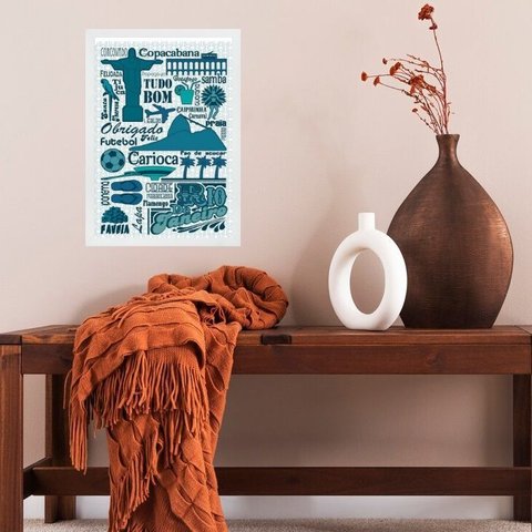 Quadro Rio de Janeiro - Tudo de Bom 33x24cm:moldura Branca