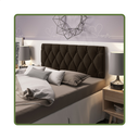 Ver imagem 1 de Cabeceira de Cama Queen Estofada Capitone Pari 1,60 X 55 Marrom Suede