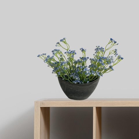 Kit 9 Galhos Flores Artificiais Azul para Buquês Arranjos e Centros de Mesa