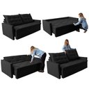 Ver imagem 7 de Sofá Sem Caixa Retrátil e Reclinável 1,85m Cama inBox Studio Suede Velusoft Preto