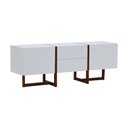Ver imagem 1 de Rack Ondas 2 Portas e 2 Gavetas - Amêndoa Branco