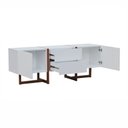 Ver imagem 4 de Rack Ondas 2 Portas e 2 Gavetas - Amêndoa Branco
