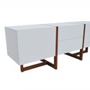 Ver mais imagens de Rack Ondas 2 Portas e 2 Gavetas - Amêndoa Branco
