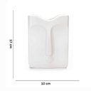 Ver imagem 5 de Vaso Decorativo Rosto em Cerâmica Retangular Branco 17x10 cm - D’Rossi
