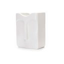 Ver imagem 3 de Vaso Decorativo Rosto em Cerâmica Retangular Branco 17x10 cm - D’Rossi
