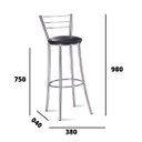 Ver imagem 3 de Kit 7 banquetas para bancada Cromada Grazi-Assento preto