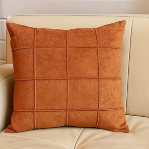 Capa de Almofada Tecido Boucle Drapeada Cores 50x50cm - Terracota