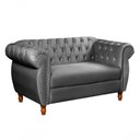 Ver imagem 5 de Sofá Nobreza 2 Lugares Fixo 153cm Cinza Veludo Clássico Bella Decor