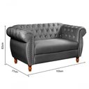 Ver imagem 4 de Sofá Nobreza 2 Lugares Fixo 153cm Cinza Veludo Clássico Bella Decor
