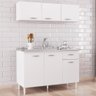Armário Aéreo e Balcão de Cozinha com Pia Inox 120cm Classic P11 Branco - Mpozenato - 2