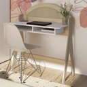 Ver imagem 3 de Mesa Escrivaninha para Escitório Home Office 90cm Orgânica 3D Monalisa A05 Naturale Branco - Lyam