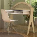 Ver imagem 4 de Mesa Escrivaninha para Escitório Home Office 90cm Orgânica 3D Monalisa A05 Naturale Branco - Lyam