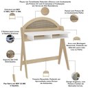 Ver imagem 5 de Mesa Escrivaninha para Escitório Home Office 90cm Orgânica 3D Monalisa A05 Naturale Branco - Lyam