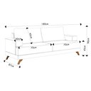Ver imagem 4 de Sofá 3 Lugares 180cm Living Pés Curvos Santi D05 Sintético Preto - Mpozenato