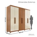 Ver imagem 3 de Guarda-Roupa Casal 6 Portas 2 Gavetas com Pés Napoli