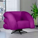 Ver imagem 2 de Poltrona Decorativa Micheli Base Giratória e Balanço Veludo Cor Roxo