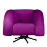 Poltrona Decorativa Micheli Base Giratória e Balanço Veludo Cor Roxo - 6