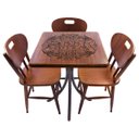 Ver imagem 1 de Cj Mesa Madeira 60x60cm - Bistrô Fixa 78cm + 3 Cadeiras 43 - Natural - Beer Happy Hour