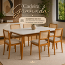 Ver imagem 2 de Kit 6 Cadeiras Granada Jantar Luxo Tela Madeira