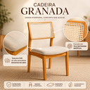 Ver imagem 3 de Kit 6 Cadeiras Granada Jantar Luxo Tela Madeira
