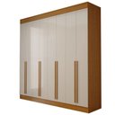 Ver imagem 3 de Guarda-Roupa Casal Porto 8 Portas 4 Gavetas 100% MDF Cinamomo/Off White - Panorama Móveis