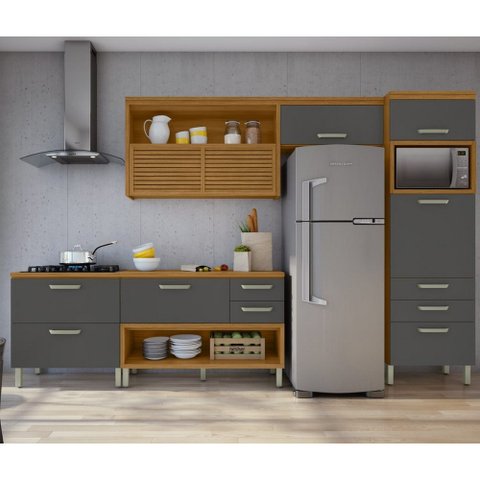 Cozinha 4 Peças Ripado Paneleiro Princesa 100% Mdf Nesher