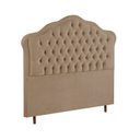 Ver imagem 4 de Kit Cama Box Solteiro + Cabeceira Estofada em Madeira Maciça Curva Provençal com Capitonê Bege/Dourado