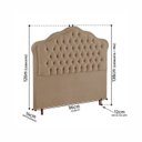 Ver imagem 6 de Kit Cama Box Solteiro + Cabeceira Estofada em Madeira Maciça Curva Provençal com Capitonê Bege/Dourado