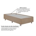 Ver mais imagens de Kit Cama Box Solteiro + Cabeceira Estofada em Madeira Maciça Curva Provençal com Capitonê Bege/Dourado