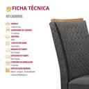 Ver imagem 4 de Conjunto com 2 Cadeiras Lisa MDF Estofado em Linho Grafite Moderna 60cm