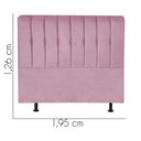 Ver imagem 3 de Cabeceira Estofada Kiara 195cm King Size para Cama Box Quarto Suede Rosa Bebê - Ahazzo Móveis
