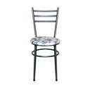 Ver imagem 2 de Cadeira para Mesa Epoxi Preta Craqueada Assento Floral:floral Branco