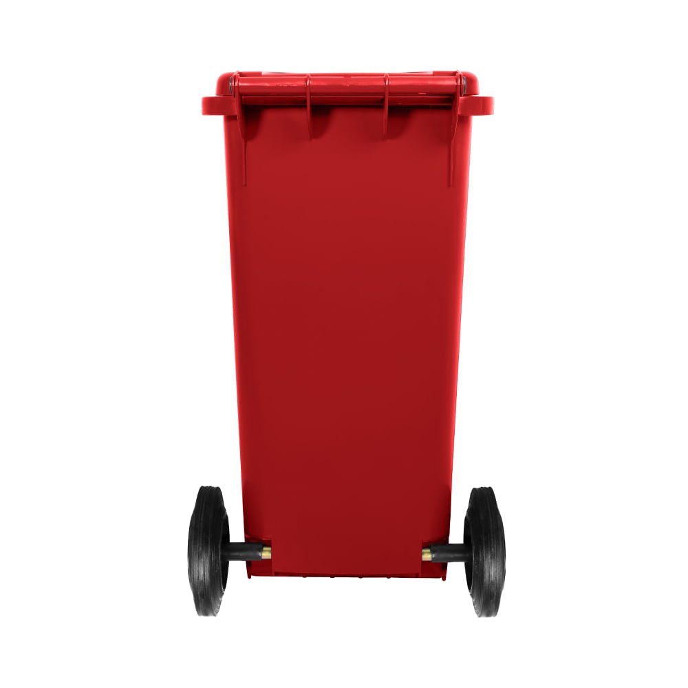 Lixeira 120 litros roda de 200mm - Lar Plásticos - Vermelho - 2