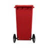 Lixeira 120 litros roda de 200mm - Lar Plásticos - Vermelho - 2