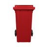 Lixeira 120 litros roda de 200mm - Lar Plásticos - Vermelho - 1