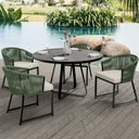 Ver imagem 3 de Kit 02 Cadeiras Decorativas para Área Gourmet Cozinha Corda Náutica Bethari D04 Verde - Lyam Decor