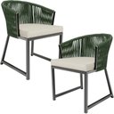 Ver imagem 1 de Kit 02 Cadeiras Decorativas para Área Gourmet Cozinha Corda Náutica Bethari D04 Verde - Lyam Decor