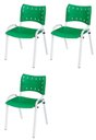 Ver imagem 2 de Cadeira Iso Base Branco Escola, Escritório - Kit 3 Un
