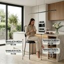 Ver imagem 4 de Banqueta Cozinha Média com Encosto Industrial Preto Londres PU Preto D03 - D'Rossi