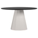 Ver imagem 1 de Mesa de Jantar 135x135 Cm Isis com Vidro Off White Preto – New Ceval