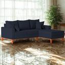 Ver imagem 3 de Sofá 3 Lugares Beny com Chaise Direito Linho Azul