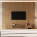 Ver imagem 2 de Rack Extensível Ripado com Painel TV 86 Polegadas Planejado 280x250cm Aruá CabeCasa MadeiraOriginals Marrom