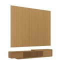 Ver imagem 3 de Rack Extensível Ripado com Painel TV 86 Polegadas Planejado 280x250cm Aruá CabeCasa MadeiraOriginals Marrom
