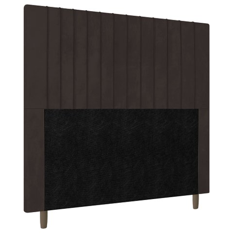Cabeceira Cama Box Casal Queen Size Nala 160cm Veludo Marrom - Desk Design