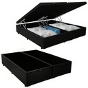 Ver imagem 1 de Cama Box Baú Queen Bipartido Sintético Sereneprime Preto 158x198x44