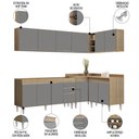 Ver imagem 3 de Armário de Cozinha Modulado de Canto 6 Peças Cp31 Balcão sem Tampo Castanho/cinza - Lumil Lumil Móve